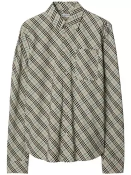 Рубашка в клетку Burberry, зеленый