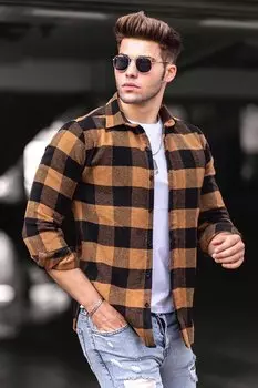 Рубашка в клетку Camel 4664 MADMEXT