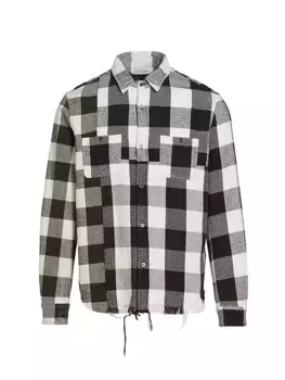 Рубашка в клетку цвета буйвола со вставками Silverado John Elliott, белый