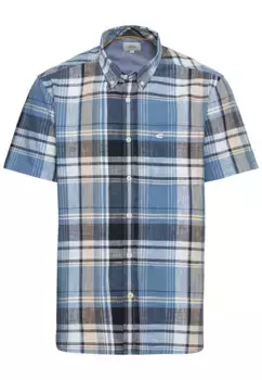 Рубашка в клетку цвета Camel Active с воротником на пуговицах, синий
