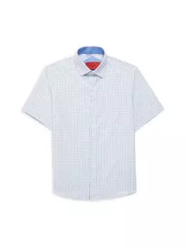 Рубашка в клетку для мальчика Elie Balleh, темно-синий