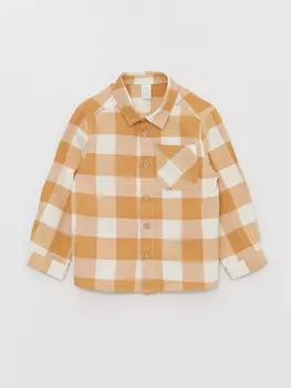 Рубашка в клетку для мальчика LCW baby, горчично-желтый плед