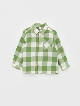 Рубашка в клетку для мальчика LCW baby, светло-зеленый плед