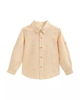 Рубашка в клетку для мальчика с классическим воротником Dadati, желтый