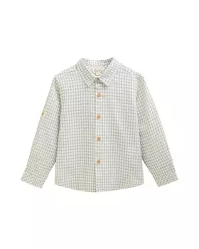 Рубашка в клетку для мальчика с классическим воротником Dadati, светло-зеленый