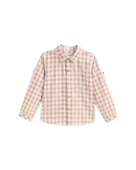 Рубашка в клетку для мальчика с классическим воротником Dadati, светло-коричневый