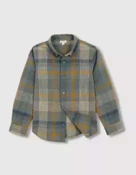 Рубашка в клетку для мальчиков с воротником рубашки Gocco, голубой