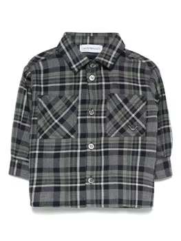 Рубашка в клетку Emporio Armani Kids, серый