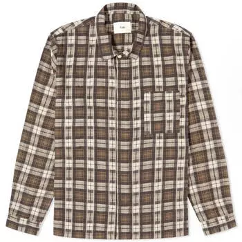 Рубашка в клетку Folk Patch, коричневый/бежевый