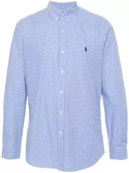 Рубашка в клетку гингем с длинными рукавами POLO RALPH LAUREN, синий