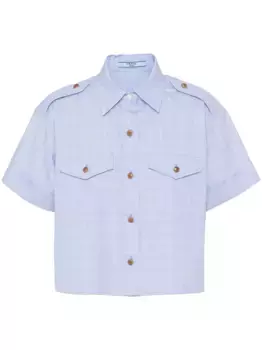 Рубашка в клетку глен Prada, синий