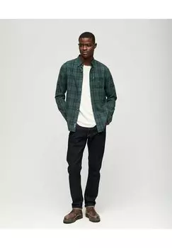 Рубашка в клетку Hoxton темно-зеленого цвета VINTAGE CHECK Superdry, цвет hoxton check navy green