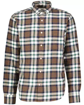 Рубашка в клетку из фланелевой ткани Gant, коричневый