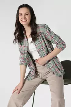 Рубашка в клетку из хлопка Colin'S, зеленый