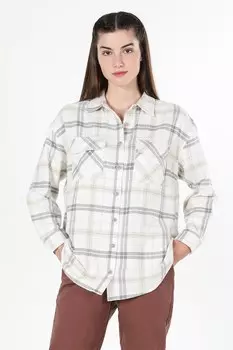 Рубашка в клетку из хлопка Colin'S, серый