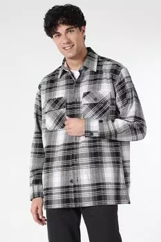 Рубашка в клетку из хлопка Colin'S, черный