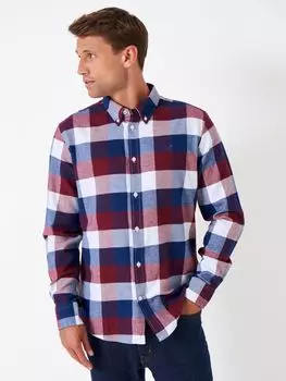 Рубашка в клетку из матового хлопка Crew Clothing, бордовый красный