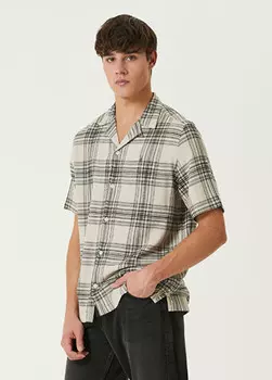 Рубашка в клетку из органического хлопка Allsaints, белый