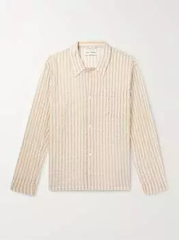 Рубашка в клетку из смесового хлопка сирсакер OUR LEGACY, белый