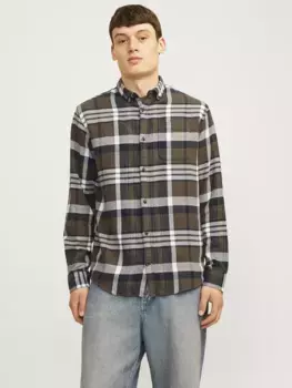 Рубашка в клетку Jack & Jones "JJECLASSIC AUTUMN CHECK SHIRT LS SN", цвет Canteen