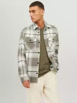 Рубашка в клетку Jack & Jones "JPRROY CHECK OVERSHIRT L/S SN", цвет Brindle