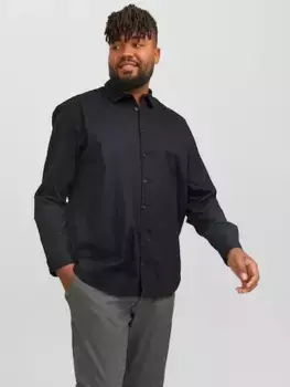 Рубашка в клетку Jack & Jones PlusSize "JJEGINGHAM TWILL SHIRT L/S NOOS PLS", черный
