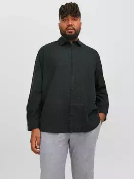 Рубашка в клетку Jack & Jones PlusSize "JJEGINGHAM TWILL SHIRT L/S NOOS PLS", цвет Forest Night