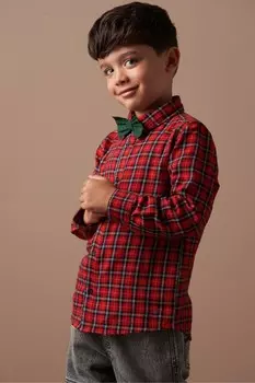 Рубашка в клетку Joseph с галстуком бабочкой Angel & Rocket, красный