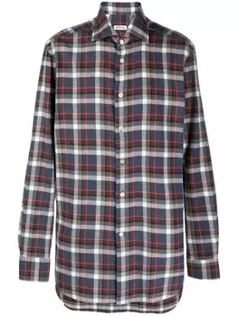 Рубашка в клетку Kiton, серый