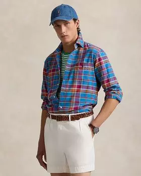 Рубашка в клетку классического кроя Polo Ralph Lauren, синий