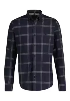 Рубашка в клетку LERROS "Рубашка LERROS с большими клетчатыми окнами", цвет морской волны