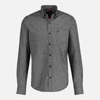 Рубашка в клетку LERROS "Рубашка LERROS с длинными рукавами и минимальной клеткой", черный