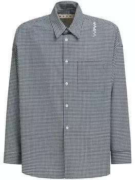 Рубашка в клетку Marni, черный