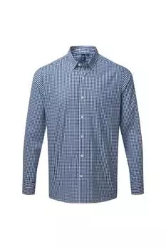 Рубашка в клетку Maxton с длинными рукавами Premier, темно-синий