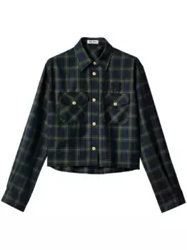 Рубашка в клетку MIU MIU, зеленый