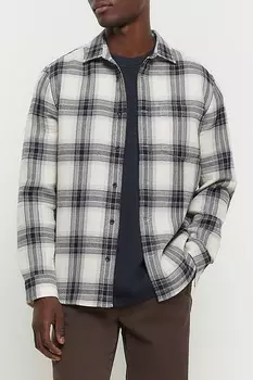Рубашка в клетку моно вафельной формы River Island, белый