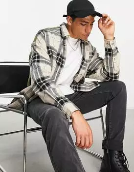 Рубашка в клетку oversize из ворсованной фланели ASOS DESIGN ASOS DESIGN