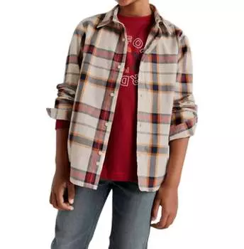 Рубашка в клетку с длинным рукавом цвета вина Mayoral, цвет wine