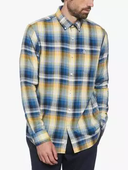 Рубашка в клетку с длинным рукавом Original Penguin, темно-синяя