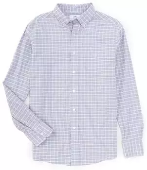 Рубашка в клетку с длинными рукавами и длинными рукавами в клетку Southern Tide Performance Coastal Passage Trailside, синий