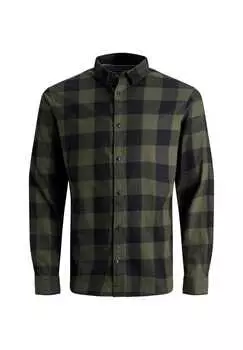 Рубашка в клетку с длинными рукавами Jack & Jones, зеленый