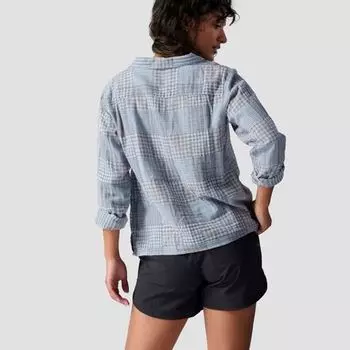 Рубашка в клетку с длинными рукавами Range женская Backcountry, цвет Blue Plaid