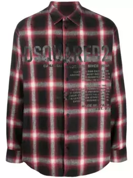 Рубашка в клетку с логотипом DSQUARED2, красный