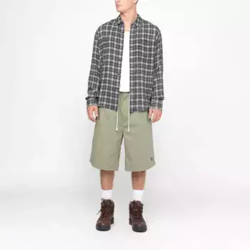 Рубашка в клетку с принтом Matthew Stussy, синий