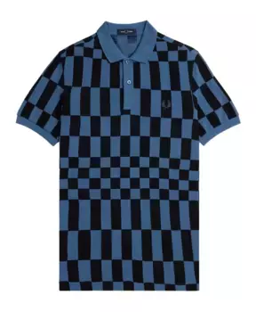 Рубашка в клетку с принтом стандартного кроя Fred Perry, синий