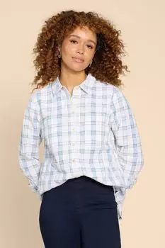 Рубашка в клетку Софи из органического хлопка White Stuff, белый
