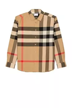 Рубашка в клетку Somerton Burberry, цвет Archive Beige