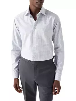 Рубашка в клетку современного кроя Eton, коричневый