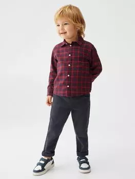 Рубашка в клетку стандартного кроя Baby Daniel Mango, средний красный