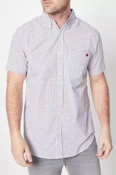 Рубашка в клетку Tattershall с короткими рукавами Debenhams, белый